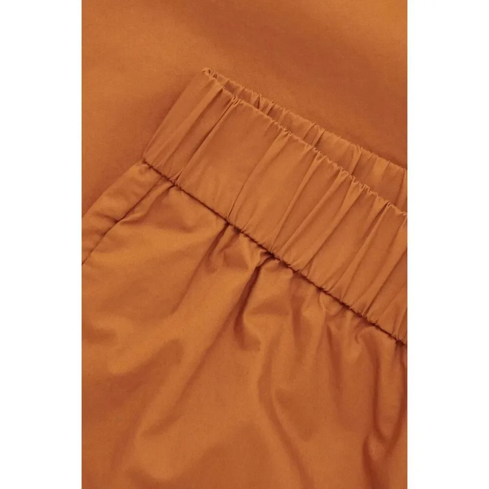 COS Mustard Wide Leg Culotte Pants Elastic Waist Cropped Trousers US 2